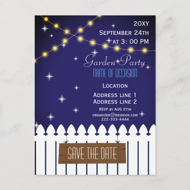 Postale Carte d'invitation pour une garden-party (Devant)