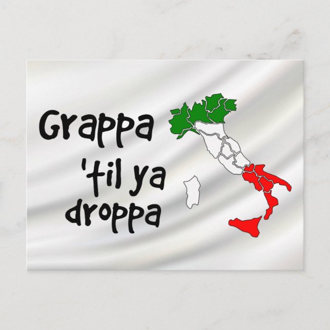 Postale Carte d'Italie Grappa Til Ya Droppa (Devant)