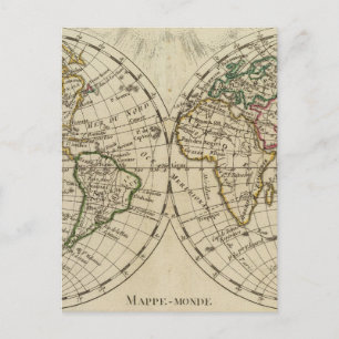 Postale Carte Double hémisphère