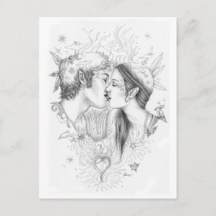 Postale Carte Douces retrouvailles