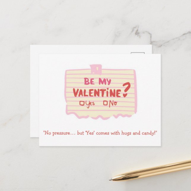 Postale Carte drôle de la Saint-Valentin pour couples (Devant/Arrière en situation)