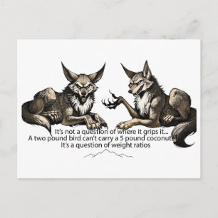 Postale Carte drôle de ratios de poids de loup