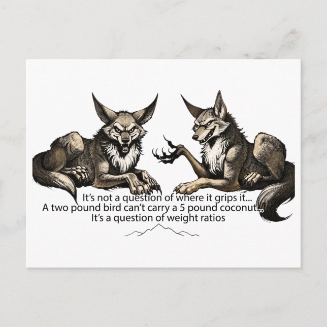 Postale Carte drôle de ratios de poids de loup (Devant)