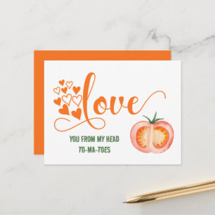 Postale Carte drôle de Saint-Valentin Love To-ma-toes Joke