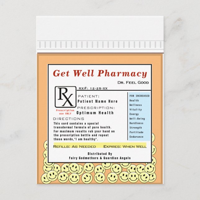 Postale Carte drôle de vœux de rétablissement énorme (Devant)