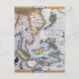 Postale Carte du 16ème siècle de l'Asie du Sud-Est et de l