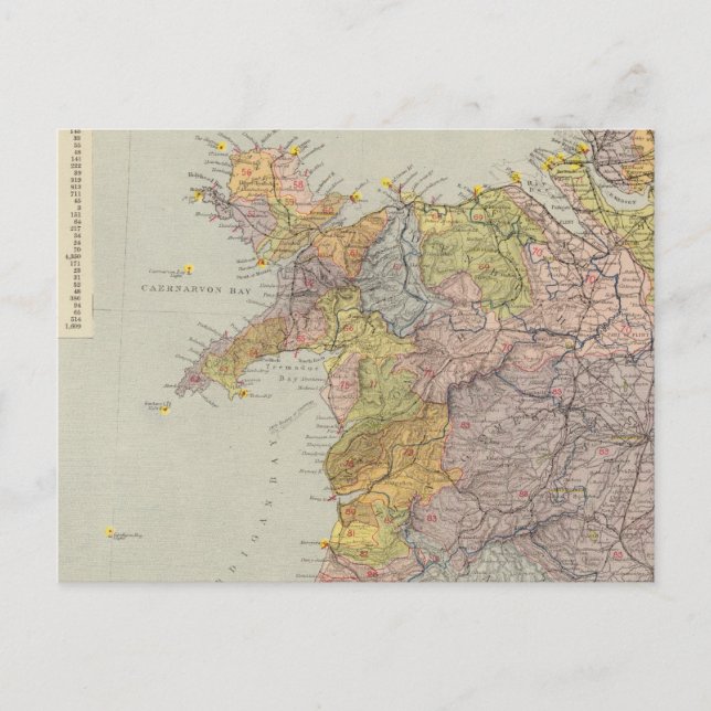 Postale Carte du bassin hydrographique Angleterre, Pays de (Devant)