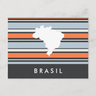 Postale Carte du Brésil : Rayures Modernes