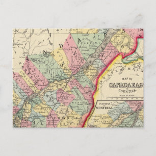 Postale Carte Du Canada Est Dans Les Comtés