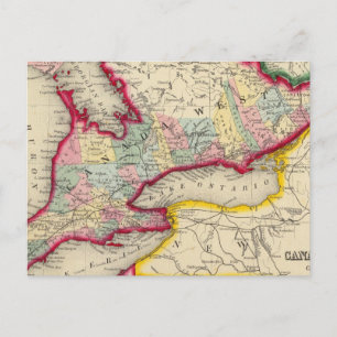 Postale Carte Du Canada Ouest Dans Les Comtés