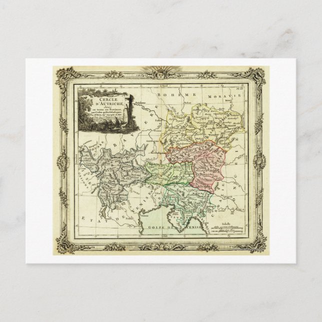 Postale Carte du Cercle autrichien du Saint Empire Romain (Devant)