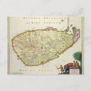 Postale Carte du Ceylan selon Nicolas Visscher