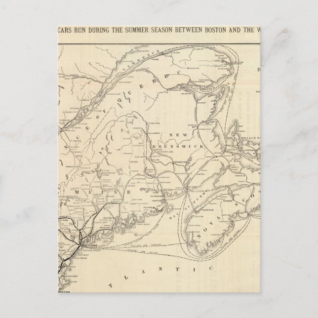 Postale Carte du chemin de fer Boston et Maine (Devant)