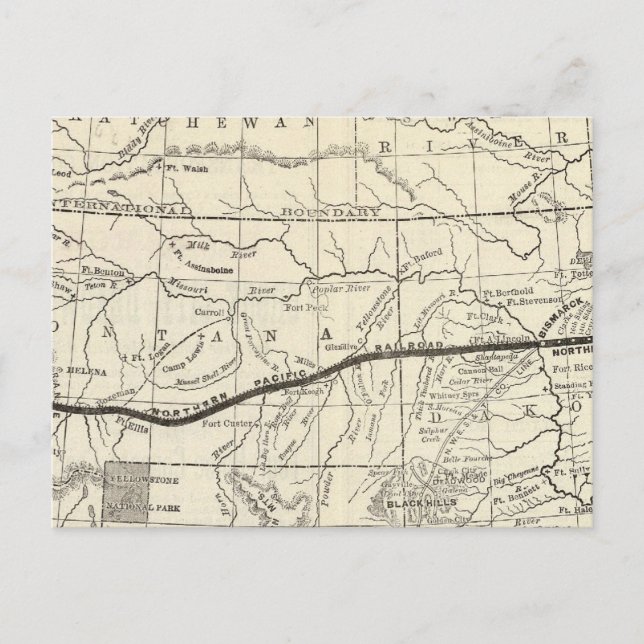 Postale Carte du chemin de fer du Pacifique Nord (Devant)