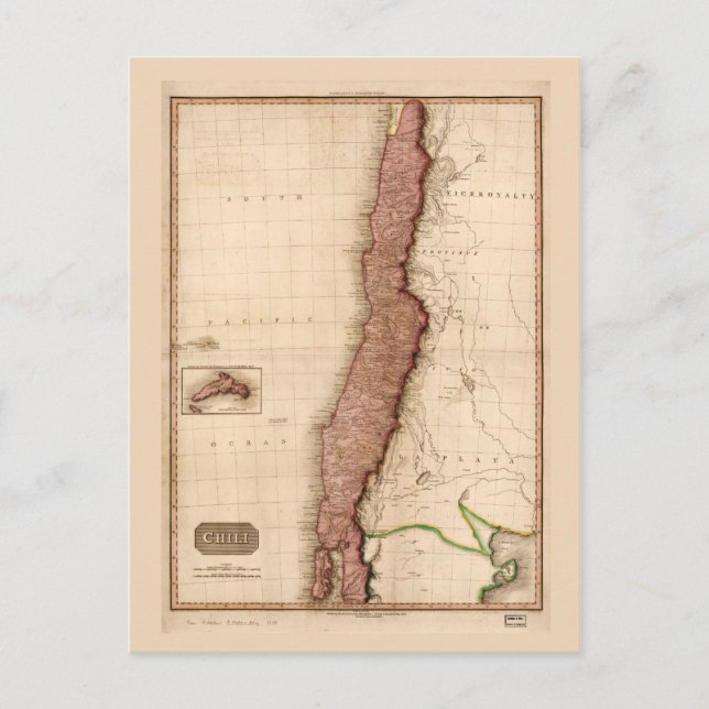 Postale Carte du Chili (1818) (Devant)