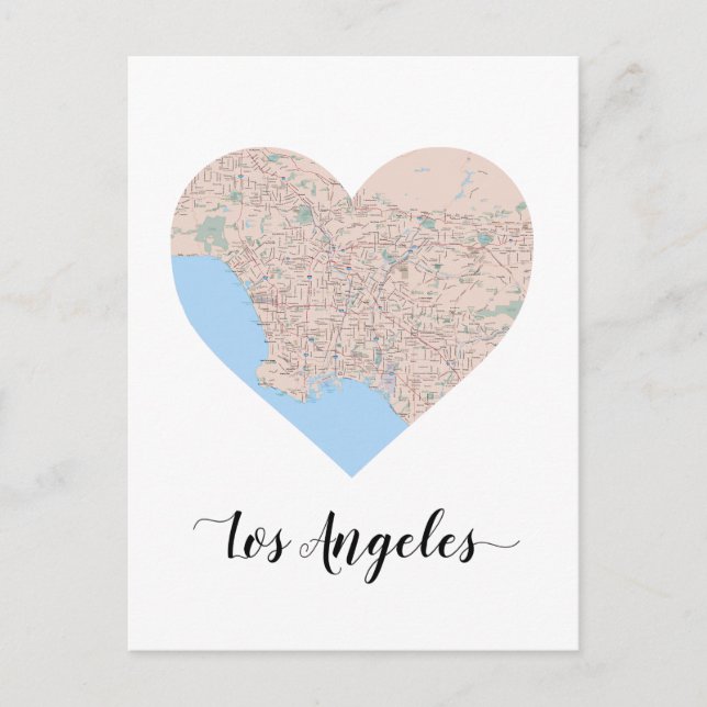 Postale Carte du coeur de Los Angeles (Devant)