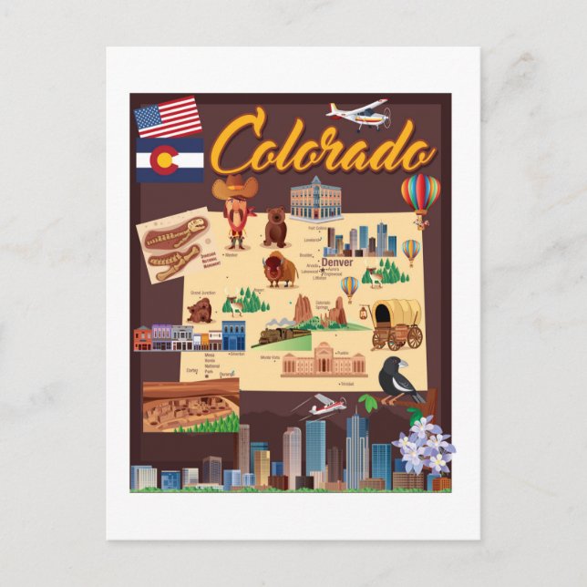 Postale Carte du Colorado (Devant)