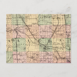 Postale Carte du comté d'Allegan, Michigan