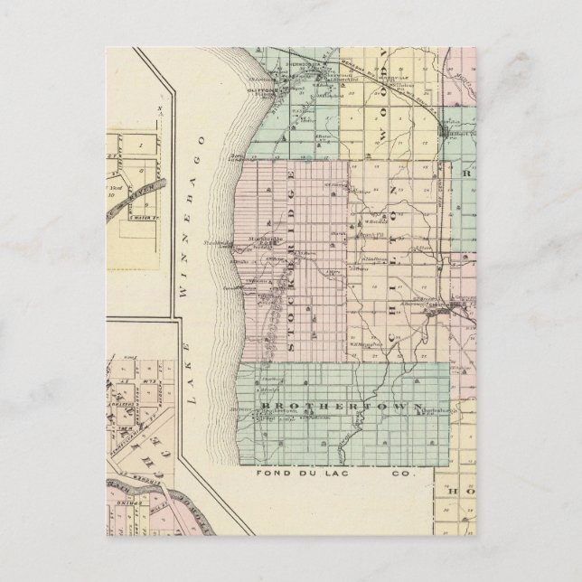 Postale Carte du comté de Calumet, État du Wisconsin (Devant)