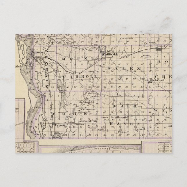 Postale Carte du comté de Carroll, Mt Carroll (Devant)