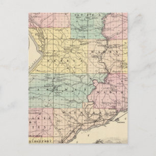 Postale Carte du comté de Crawford, État du Wisconsin
