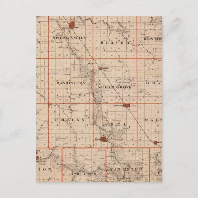 Postale Carte du comté de Dallas, État de l'Iowa (Devant)