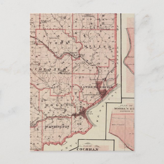 Postale Carte du comté de Dearborn avec Greendale (Devant)