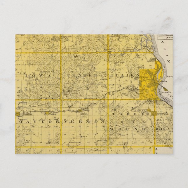 Postale Carte du comté de Dubuque (Devant)