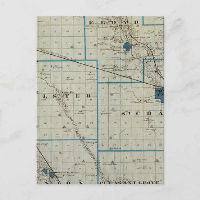 Postale Carte du comté de Floyd, État de l'Iowa (Devant)