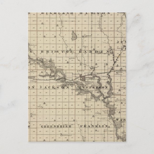 Postale Carte du comté de Greene, État de l'Iowa (Devant)