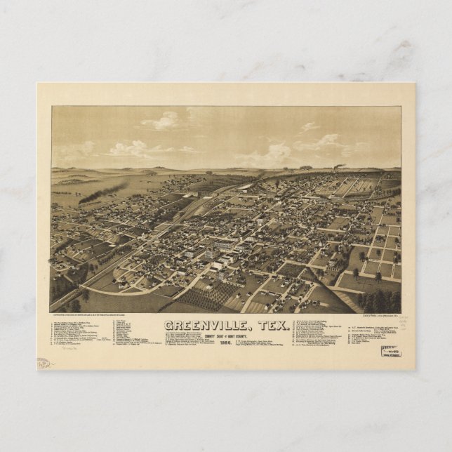 Postale Carte du comté de Greenville Hunt (1886) (Devant)