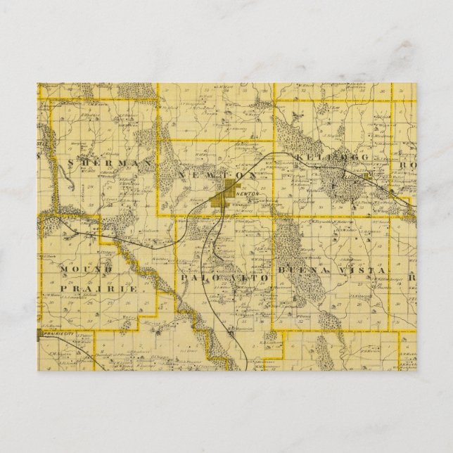 Postale Carte du comté de Jasper, État de l'Iowa (Devant)