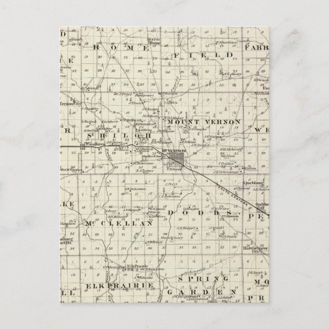 Postale Carte du comté de Jefferson (Devant)