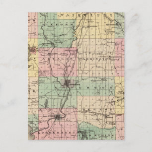 Postale Carte du comté de Jefferson, État du Wisconsin
