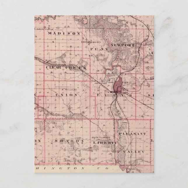 Postale Carte du comté de Johnson, État de l'Iowa (Devant)