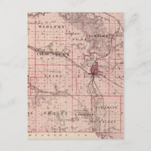Postale Carte du comté de Johnson, État de l'Iowa