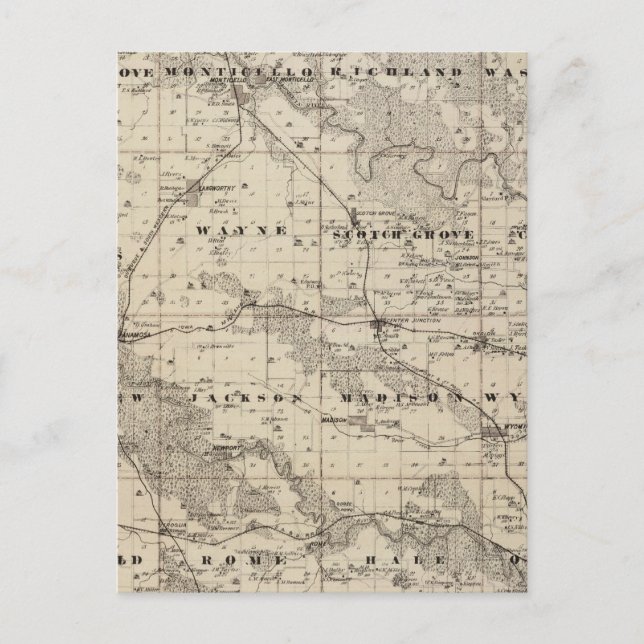 Postale Carte du comté de Jones, État de l'Iowa (Devant)