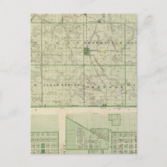 Postale Carte du comté de Lagrange avec La Grange, Lima (Devant)