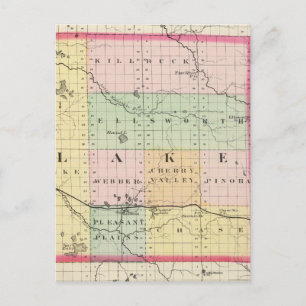 Postale Carte du comté de Lake, Michigan
