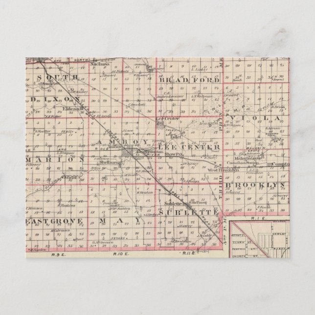 Postale Carte du comté de Lee et d'Amboy (Devant)