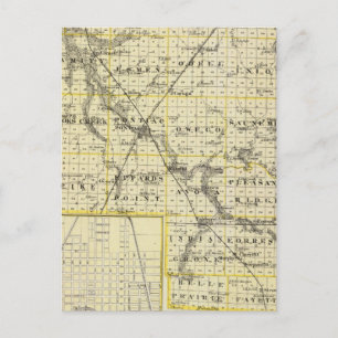 Postale Carte du comté de Livingston et du Pontiac