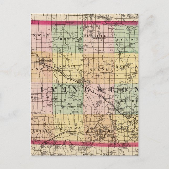 Postale Carte du comté de Livingston, Michigan (Devant)