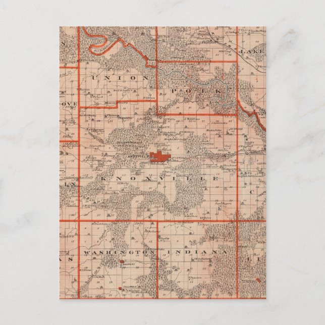 Postale Carte du comté de Marion, État de l'Iowa (Devant)