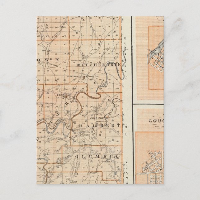 Postale Carte du comté de Martin avec Shoals, Loogootee (Devant)