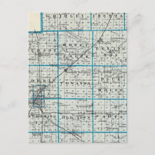 Postale Carte du comté de McLean et du Roy (Devant)