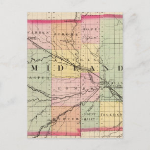 Postale Carte du comté de Midland, Michigan