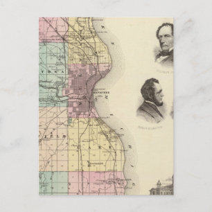 Postale Carte du comté de Milwaukee, État du Wisconsin