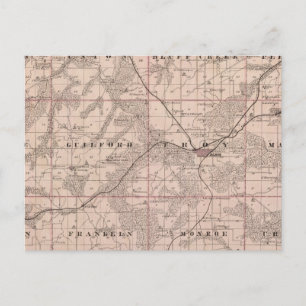 Postale Carte du comté de Monroe, État de l'Iowa