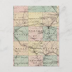 Postale Carte du comté de Monroe, État du Wisconsin