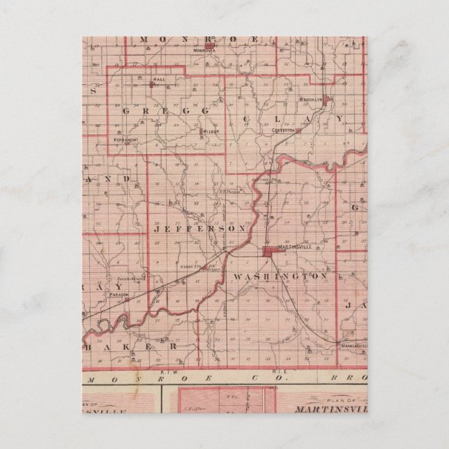 Postale Carte du comté de Morgan avec Mooresville (Devant)